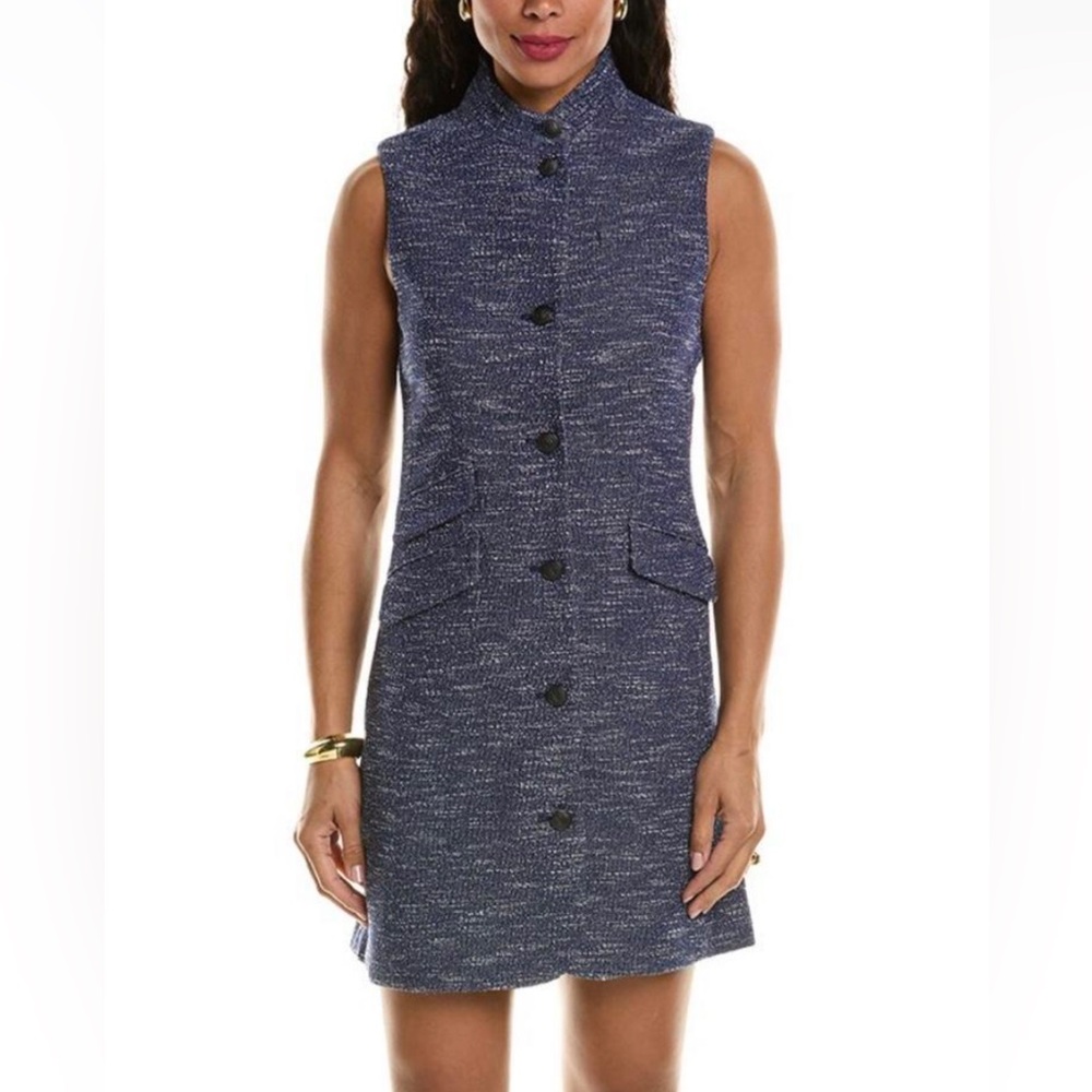 rag & bone tweed spade vest dress navy blue Sz 0
